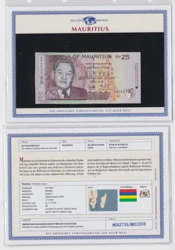 25 Rupien Banknote Mauritius 2006 kassenfrisch UNC (156415)