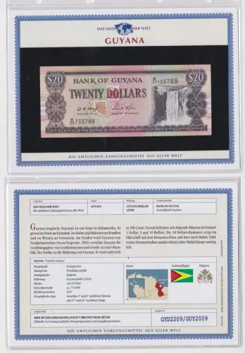 20 Dollar Banknote Bank of Guyana kassenfrisch UNC (150375)