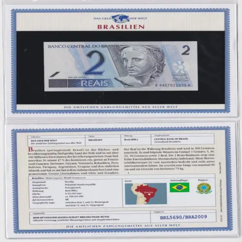 2 Real Banknote Brasilien kassenfrisch UNC (155023)