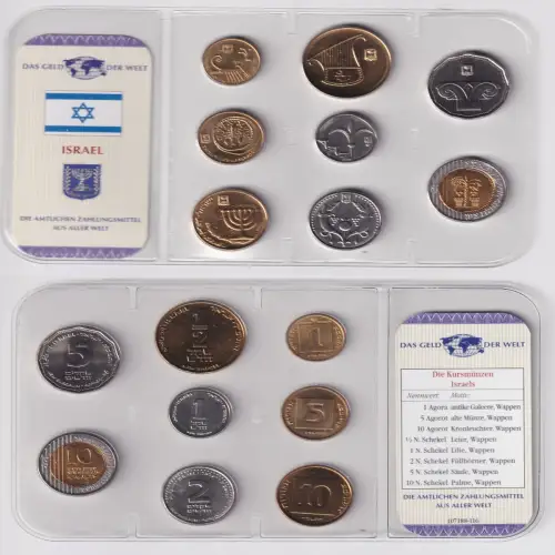 Kursmünzsatz Das Geld der Welt KMS 8 Münzen Israel im Blister (170542)