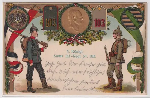 93550 Präge Ak Bautzen 4.kgl.sächs.Infanterie Regiment Nr.103, um 1915