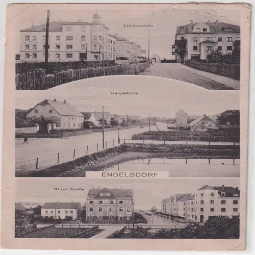 14585 Mehrbild Ak Engelsdorf Lindenstraße, Hauptstraße, Kurze Straße 1925