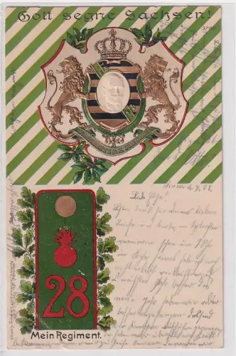 73817 Präge Ak Pirna Kgl. Sächs. 2. Feldartillerie-Regiment Nr. 28, 1907