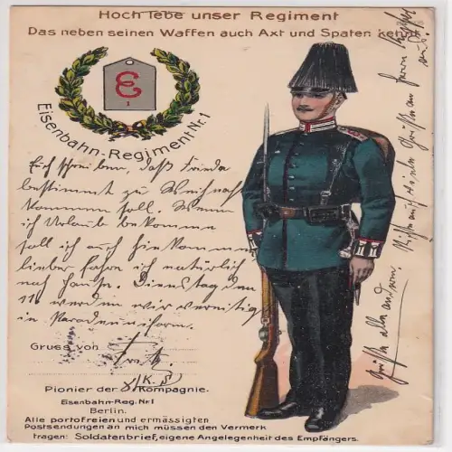 28709 Regiments Ak Berlin Eisenbahn-Regiment Nr. 1, 1913