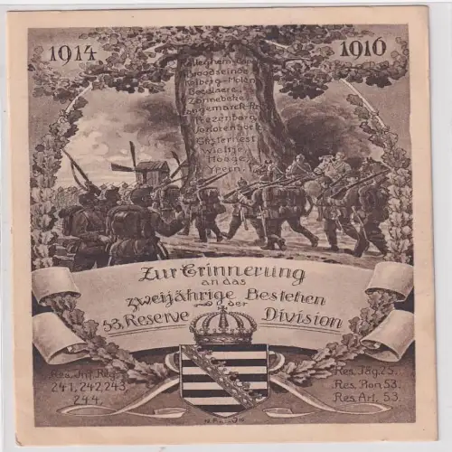 79756 Ak Zur Erinnerung an das 2jährige Bestehen der 53.Res.Division 1916