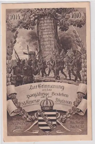 79756 Ak Zur Erinnerung an das 2jährige Bestehen der 53.Res.Division 1916