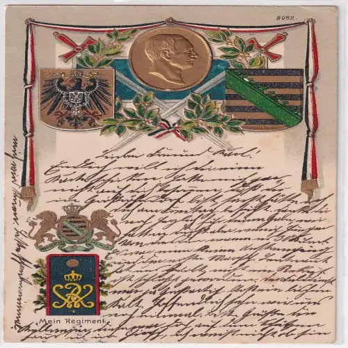 64057 Präge Ak Dresden Mein Regiment 1909