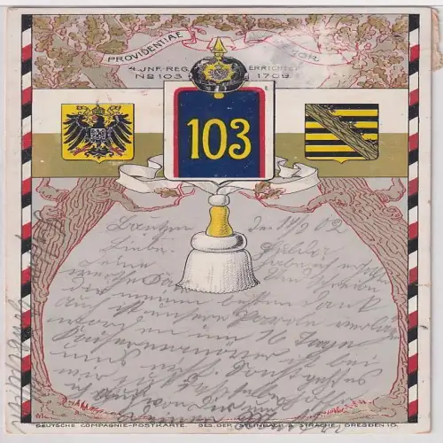 907908 Regiments Ak Bautzen 4.Infanterie Regiment Nr.103, 1902