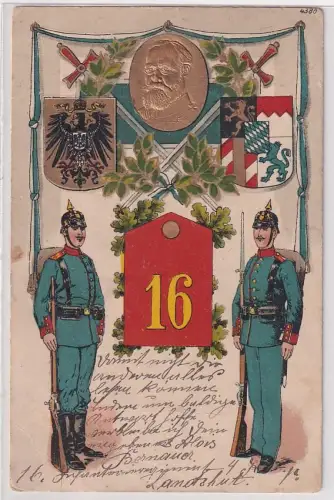 02944 Präge Ak Passau Königlich Bayerisches 16. Infanterie-Regiment „Großherzog 