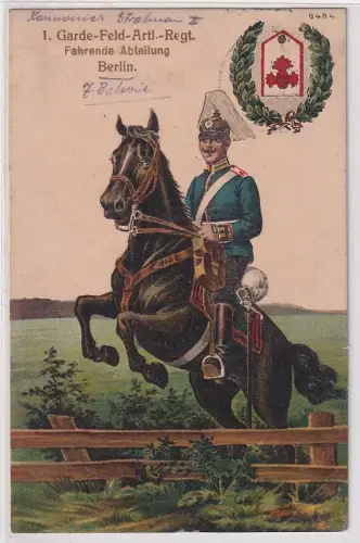 40831 Ak1.Garde Feld Artillerie Regiment Fahrende Abteilung Berlin 1915