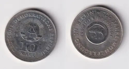 DDR Gedenk Münze 10 Mark 700 Jahre Münzprägung in Berlin 1981 (170251)
