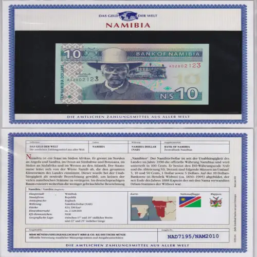 10 Dollar Banknote Namibia Hendrik Witbooi kassenfrisch UNC (170102)