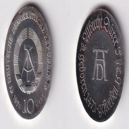 DDR Gedenk Silber Münze 10 Mark Albrecht Dürer 1971 Stempelglanz (170056)