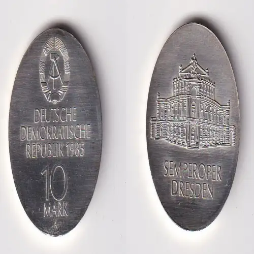 DDR Gedenk Münze 10 Mark Semperoper Dresden 1985 Silber Stempelglanz (170593)