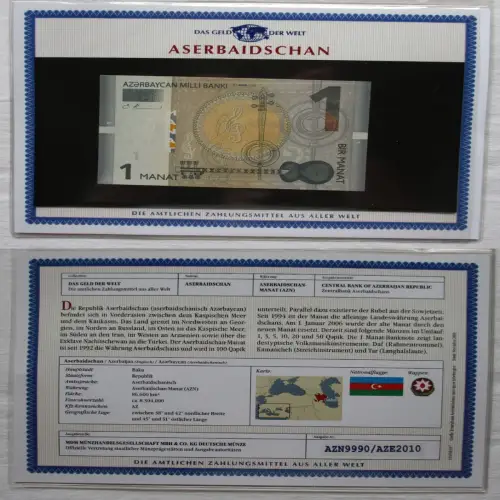 1 Manat Banknote Aserbaidschan Azerbaijan 2005 kassenfrisch UNC (170283)