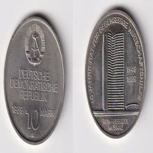 DDR Gedenk Münze 10 Mark 40 Jahre RGW 1989 Stempelglanz (170669)