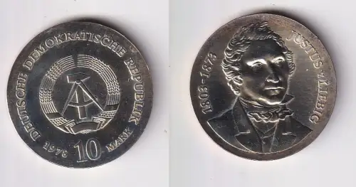 DDR Gedenk Münze 10 Mark Justus von Liebig 1978 Stempelglanz (170095)