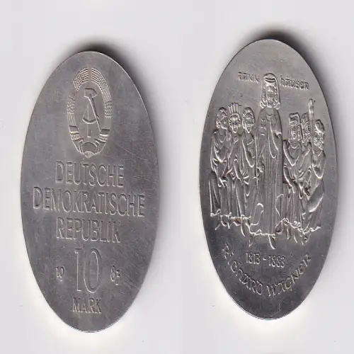 DDR Gedenk Münze 10 Mark Richard Wagner 1983 Silber vz (170076)