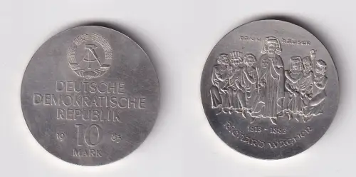 DDR Gedenk Münze 10 Mark Richard Wagner 1983 Silber vz (170076)