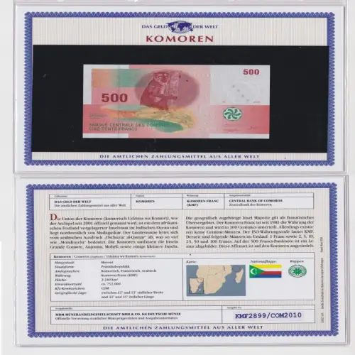 500 Francs Banknote Komoren Comoros 2006 kassenfrisch UNC (170052)