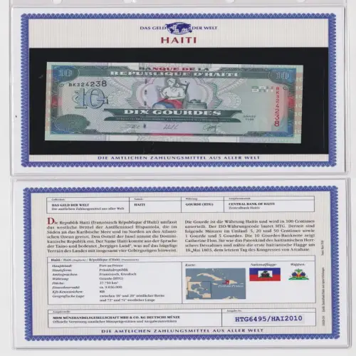 10 Gourdes Banknote Haiti 2000 kassenfrisch UNC (170086)