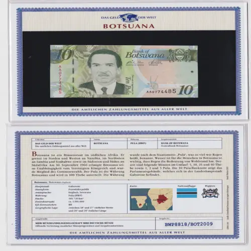 10 Pula Banknote Botswana Botsuana kassenfrisch UNC (170096)