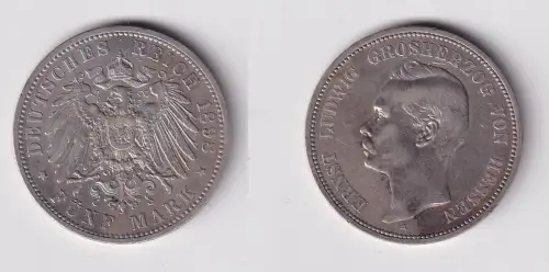 5 Mark Silbermünze Hessen Großherzog Ernst Ludwig 1898 Jäger 73 (170740)