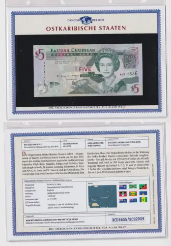 5 Dollar Banknote Ostkaribische Staaten kassenfrisch UNC (170615)
