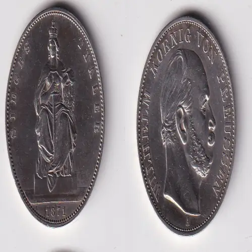 schöne Silber Münze 1 Siegestaler Preussen 1871 ss/vz (170074)