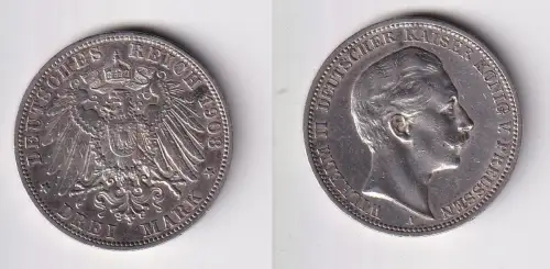 3 Mark Silbermünze Preussen Kaiser Wilhelm II 1912 A Jäger 103 ss (170698)