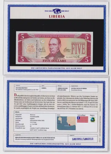5 Dollar Banknote Liberia 2003 kassenfrisch UNC (170024)
