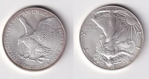1 Dollar Silber Münze Silver Eagle USA 2022 1 Unze Feinsilber  UNC (170002)