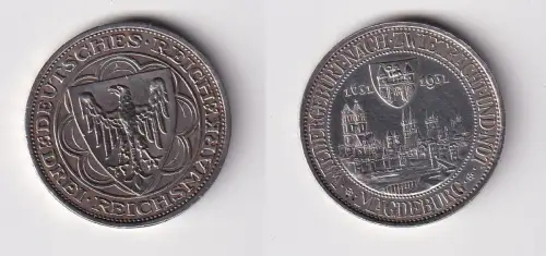 3 Mark Silber Münze Weimarer Republik Magdeburg 1931 A Jäger 347 f.vz (170781)