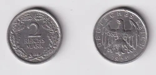 2 Mark Silber Münze Weimarer Republik 1925 A Jäger 320 f.ss (170075)