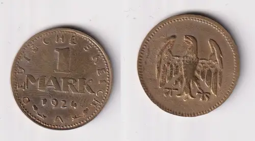 1 Reichsmark Silber Münze Weimarer Republik 1924 A ss (170658)