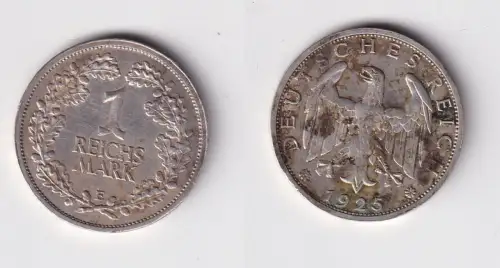1 Reichsmark Silber Münze Weimarer Republik 1925 E ss (169044)