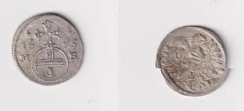 kleine Silber Münze Österreich 3 Pfennig Breslau MB 1695 vz (169049)