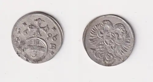 kleine Silber Münze Österreich 3 Pfennig Breslau MB 1696 vz (166908)