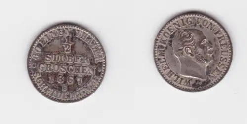 1/2 Silber Groschen Münze Preussen 1867 B f.vz (168822)