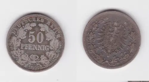 50 Pfennig Silber Münze Kaiserreich 1877 A s/ss (167912)