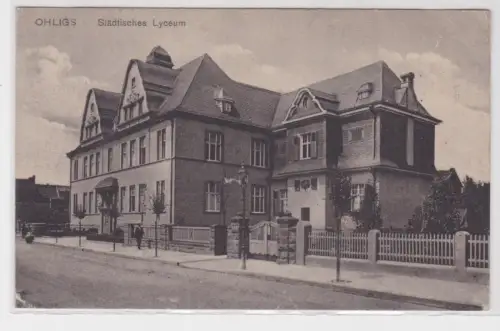 81462 AK Ohligs - Blick von der Straße auf städtisches Lyceum 1918