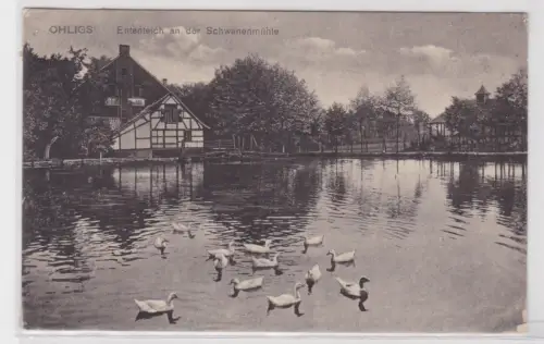 85954 AK Ohligs - Ententeich an der Schwanenmühle 1918