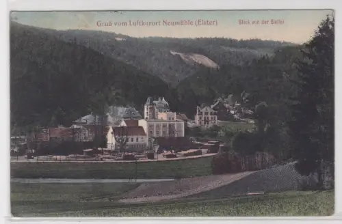 76977 AK Gruß vom Luftkurort Neumühle (Elster) - Blick von der Bastei 1915