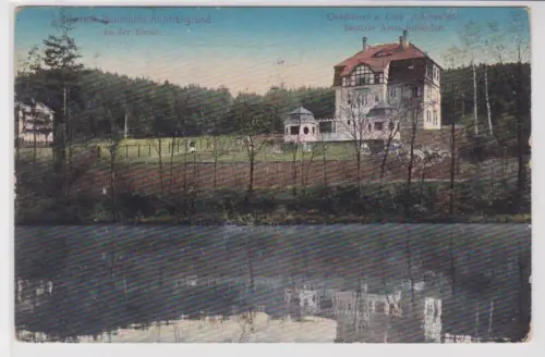 902697 AK Luftkurort Neumühle-Knottengrund an der Elster mit Café Edelweiss 1916