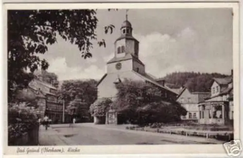 09160 Ak Bad Grund Oberharz Kirche um 1940
