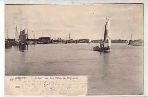 37985 Ak Norderney Ausfahrt zur Segelpartie 1906