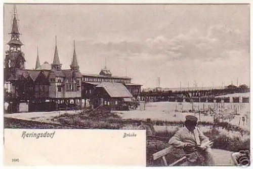 17328 Ak Heringsdorf Brücke 1904
