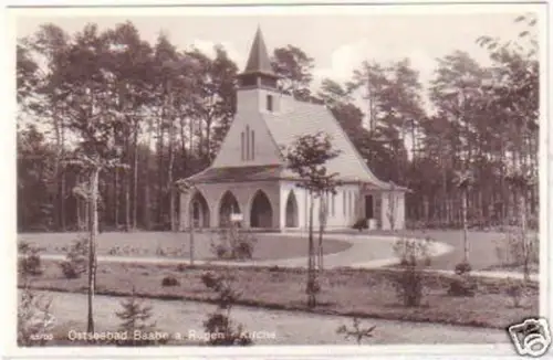 24596 Ak Ostseebad Baabe auf Rügen Kirche 1933