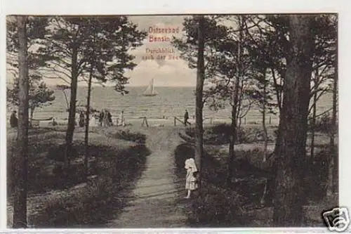 03945 Ak Ostseebad Bansin Durchblick nach der See 1908