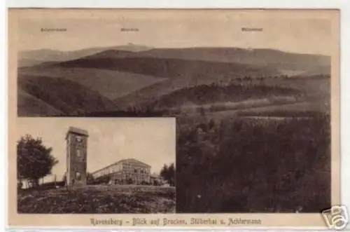 09301 Ak Ravensberg Blick auf Brocken, Stöberhai usw.